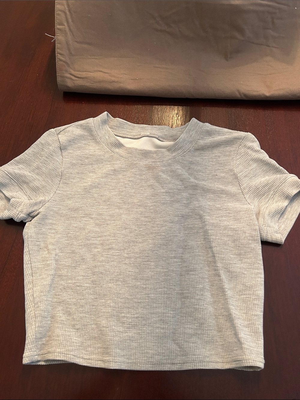 Alo Short Sleeve waffle Tee in Light Gray xs